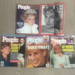 Princess Diana Vintage Magazine Bundle - 5 Issue Collector’s Lot (1994-1997)